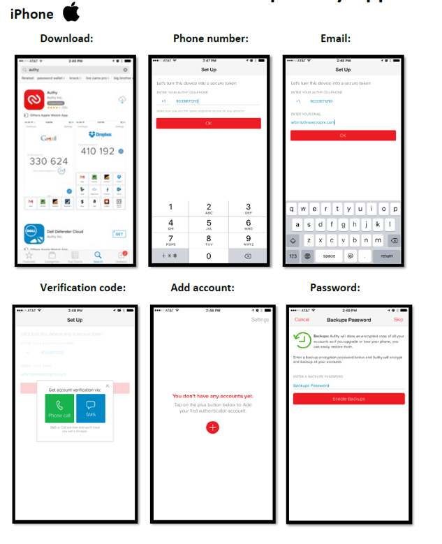 Authy App Screen IPHONE